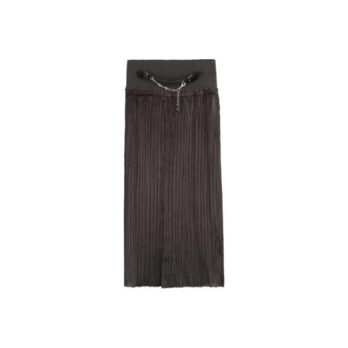 HERMES Повседневная длинная юбка женская темно-коричневый