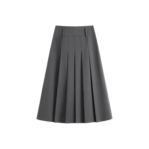 FANSILANEN Повседневный Длинный Юбка Женские Серый