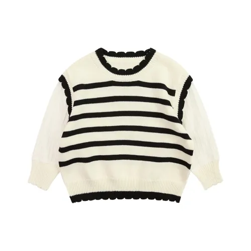 Pure and Good Трикотаж Черно-белые полосы Дети Возраст 3-7 лет