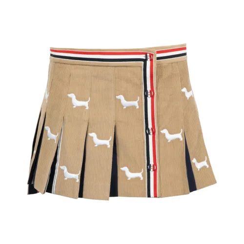 THOM BROWNE Хаки Женские Повседневные Короткие Юбки