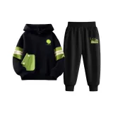 [Spring Autumn] Черный Свитшот + Черные Штаны