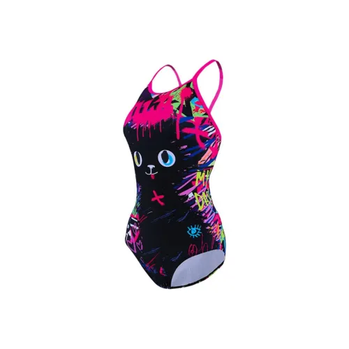 ZOKE Ван-Пис Купальник Женские Граффити Кошка Цветок