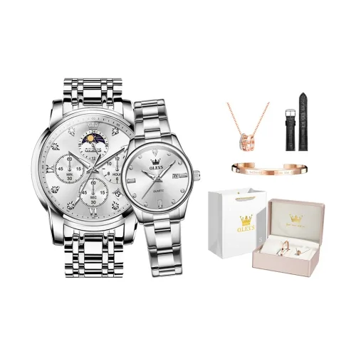 OLEVS Sage Collection Simplified Creation Collection Кварцевый механизм Нержавеющая сталь Ремешок Часы Унисекс Белый циферблат