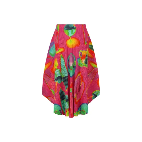 PLEATS PLEASE ISSEY MIYAKE Повседневный Длинный Юбка Женские Красный