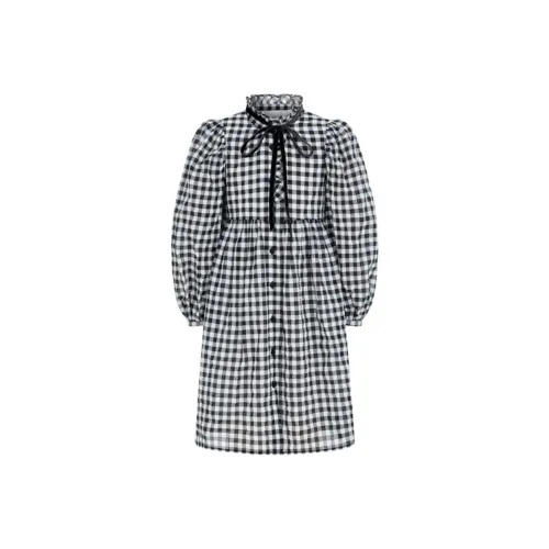 Little MO CO. Детское платье черно-белая клетка