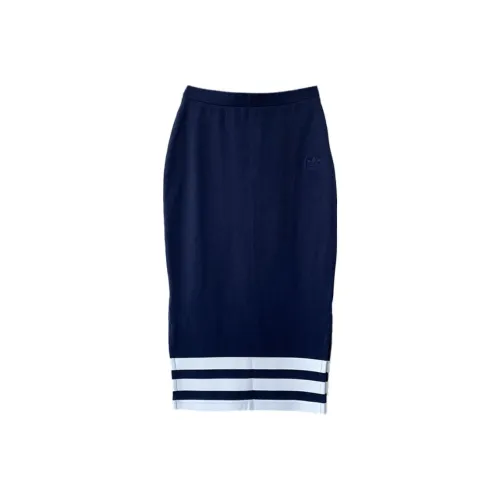 Adidas Originals Повседневный Длинный Юбка Женские Морской синий