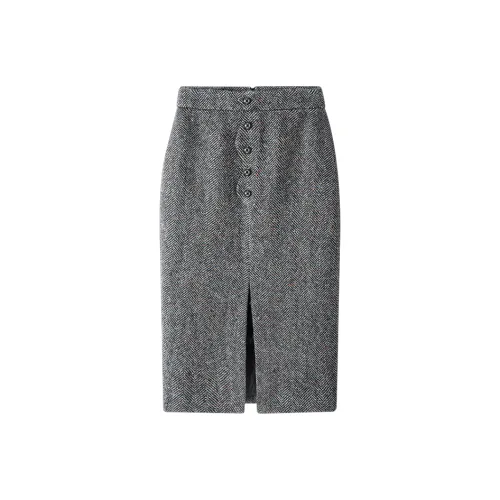 MOSIIMORII Повседневный длинный юбка женский Paris серый