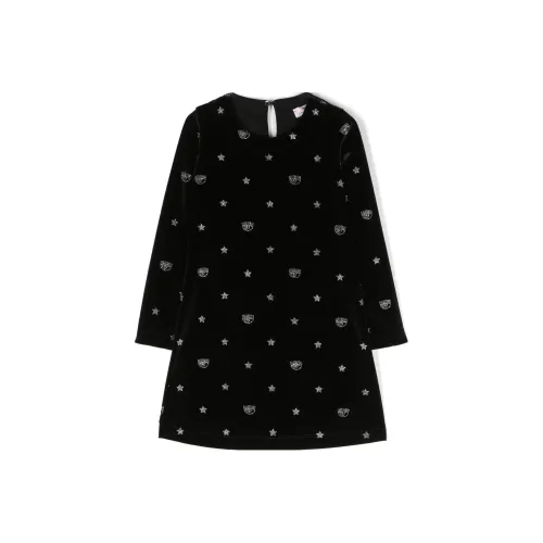 Chiara Ferragni Черные Платья для Детей