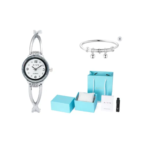 AIVN Утончённый Женский Delicate Круглый Кварцевый Механизм Сплав Ремешок Часы Женский Циферблат Белый