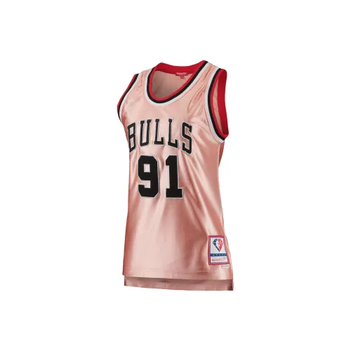 NBA x MITCHELL NESS Chicago Bulls Dennis RODMAN Баскетбол Джерси Мини Edition Женские Розово-золотой
