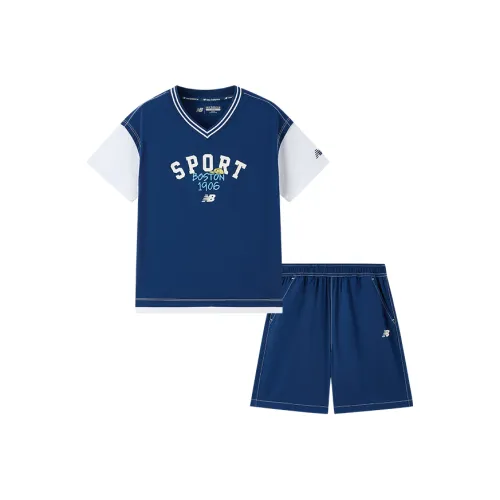 New Balance совместный бренд Повседневная спортивная одежда Темно-синий Синий Дети 3-7 лет