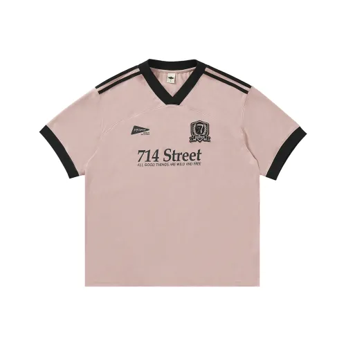 714STREET Гигроскопичность Быстросохнущий Кожа-дружественный Спортивный Спущенный плечо Короткий рукав T-рубашки Унисекс