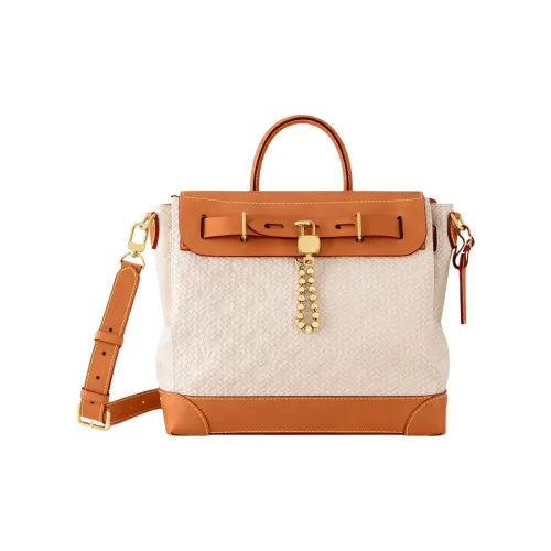 LOUIS VUITTON Steamer Коровья кожа Сумка Женская Коричневый и Белый