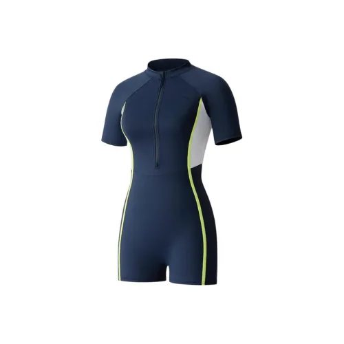 ANTA One Piece Купальник Женский Темно-синий Экрю