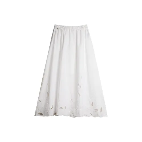 ELLE Повседневный Длинный Юбка Женская Белая