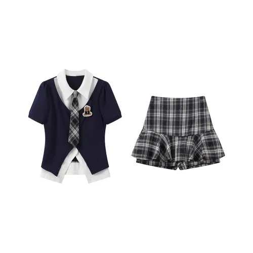 GULIANFEI Комплект с юбкой Женские Темно-синий Синий