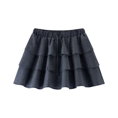 SEM R Повседневные короткие юбки женские синий и белый тон 00381