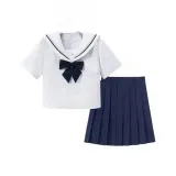 Белый, короткий рукав, комплект (включает галстуки-бабочки)