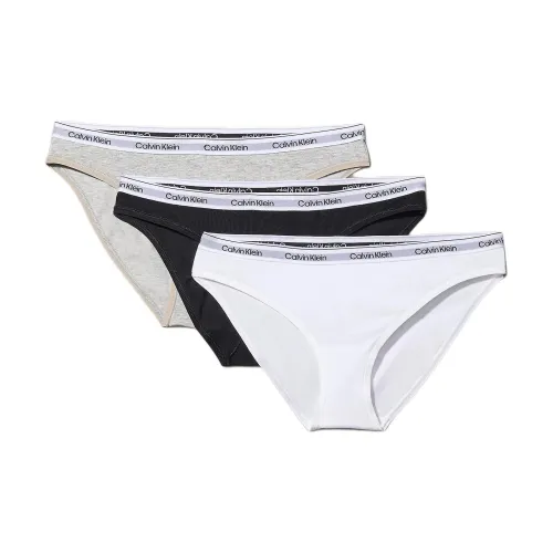 Calvin Klein 3 пачки Серый + Черный + Белый Женские трусики-бикини