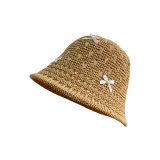 D-452 Хаки Бант Плетение из соломы Ведро