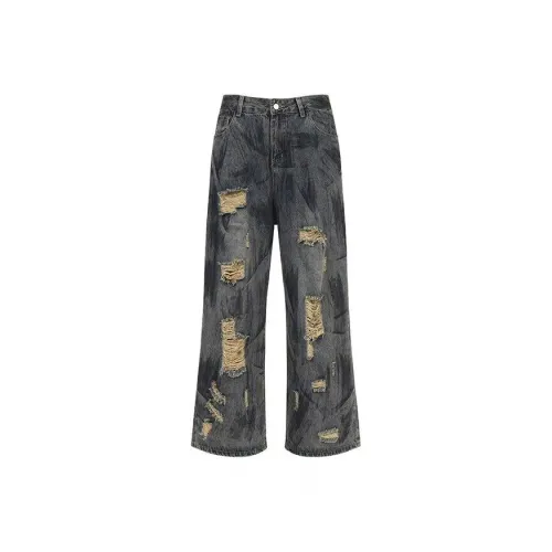 FOREST LIBRARY Винтажные синие унисекс джинсы