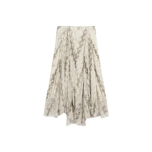 Massimo Dutti Повседневный Длинный Юбка Женская Белая