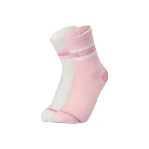 Skechers Ярко-белый/Английский язык Розовый Kids Носки