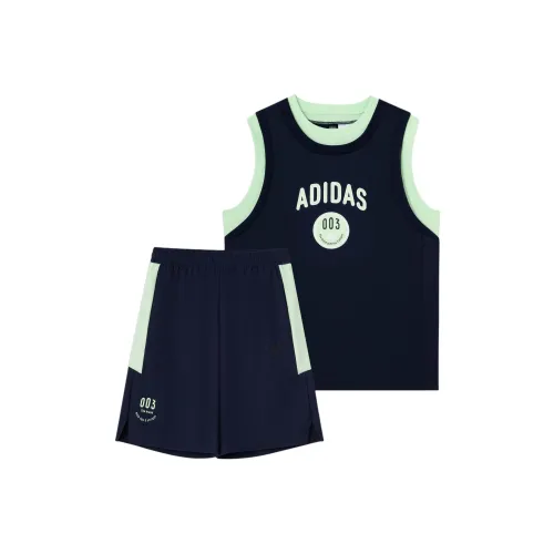 Adidas Набор Легендарный Чернильно-Синий + Светло-Зеленый Kids Повседневная Спортивная Одежда