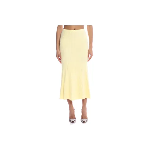 Self Portrait Casual Long Skirt Women's Yellow