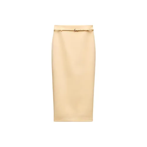 ZARA Повседневная длинная юбка женская желтая