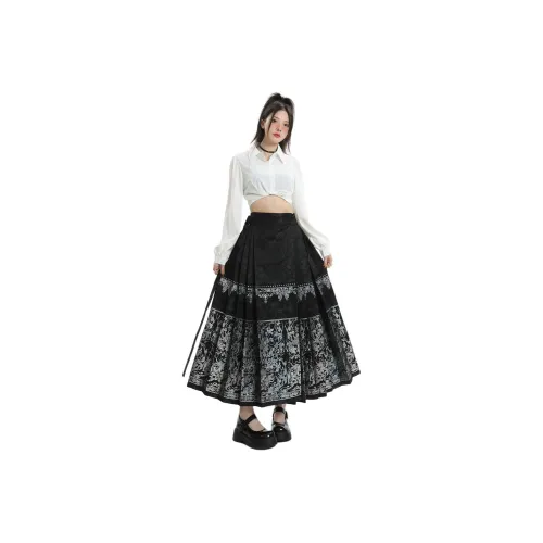 JIYILIAN Повседневная длинная юбка женская черная