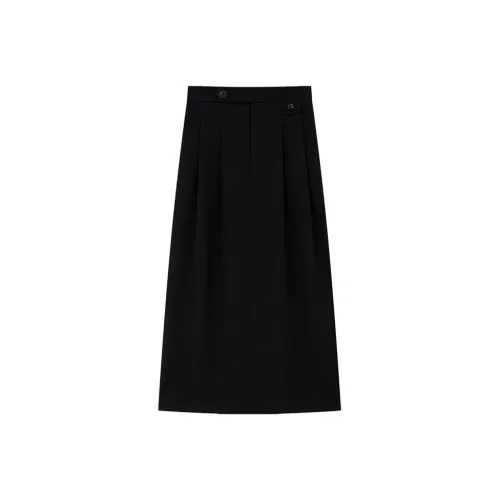 VIMLY Повседневный Длинный Юбка Женские Interstellar Черный