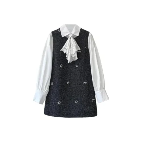 TASTILY Комплект с юбкой Женская Белая Серый