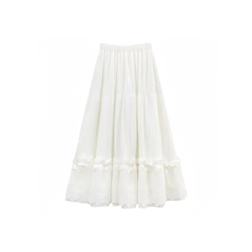 MIMOSA CHUR Повседневный Длинный Юбка Женские Абрикос