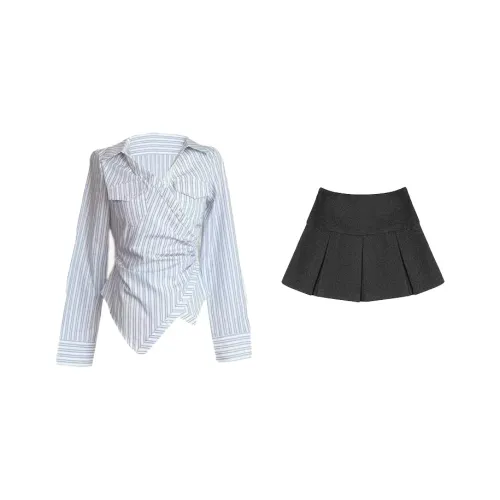 SCCREBEL OFFICIAL Комплект с юбкой Женская рубашка + серая юбка