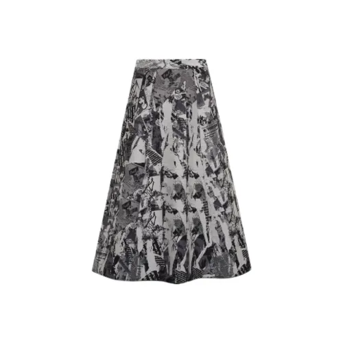 DVF Diane Von Furstenberg FW24 Повседневный Длинный Юбка Женская Серый