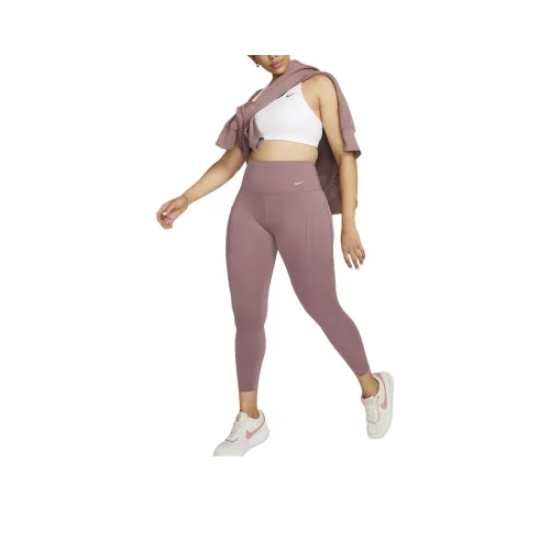 nike Женские Твердые Высокие 7 8 Леггинсы с карманами Спортивные брюки Женские Дымчатый Светло-фиолетовый