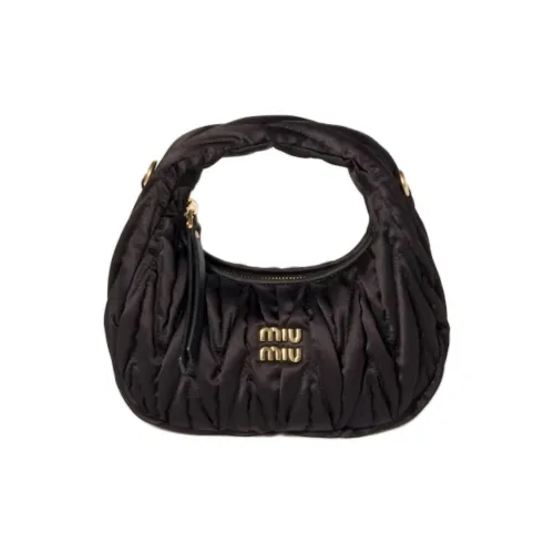 MIU MIU Wander series Шелковая Сумка на одно плечо Мини Женская Черная