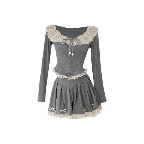 HeartyBite Комплект с юбкой Женские Серый