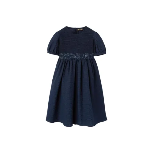 Loro Piana SS24 Платье Детское Морской Синий