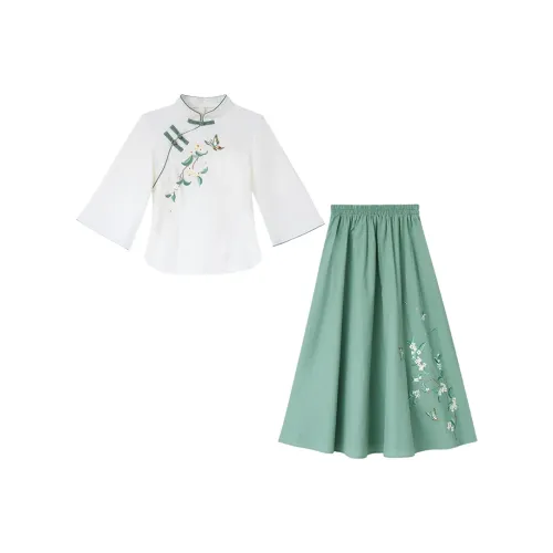 SONDR Белый Зеленый Женские Комплекты с Юбкой