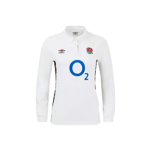Umbro FW24 England Регби 24 25 Дом Классический Джерси LS Регби Джерси Женская Белая