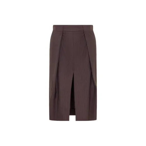 VICTORIA BECKHAM Повседневный Длинный Юбка Женская Красный Коричневый