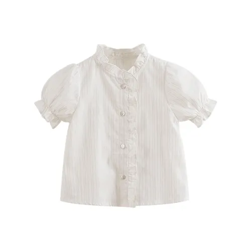 MARC JANIE Lufu series Полосы Детский Топ Лето Детский Шампанский Белый
