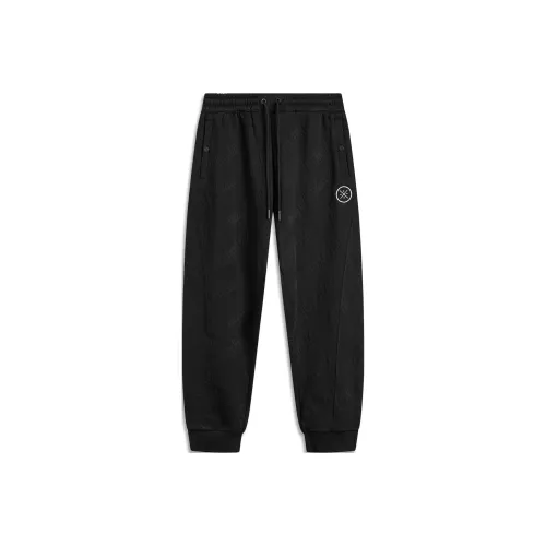 LINING Вязаные тренировочные брюки мужские черные жаккард