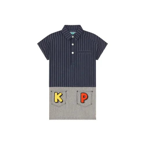 KENZO Kids Платья морского синего цвета