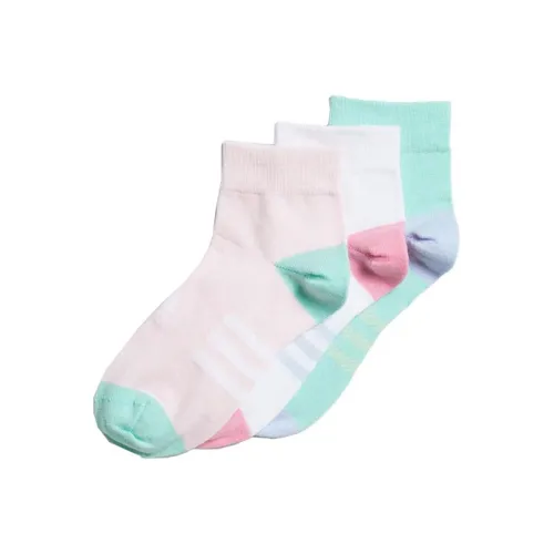 Adidas 3 упаковки Белый+Прозрачный Розовый+Простой Зеленый Kids носки