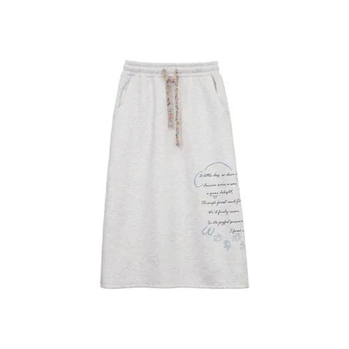 MASOOMAKE Повседневный длинный юбка женский серый