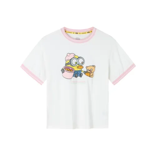 Levi's x MINIONS Удобные Короткие Рубашки с Длинными Рукавами Конфетного Белого цвета для Детей в возрасте 3-7 лет