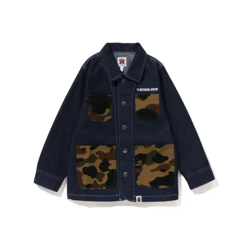 A BATHING APE Детский топ FW23 Темно-синий синий детский